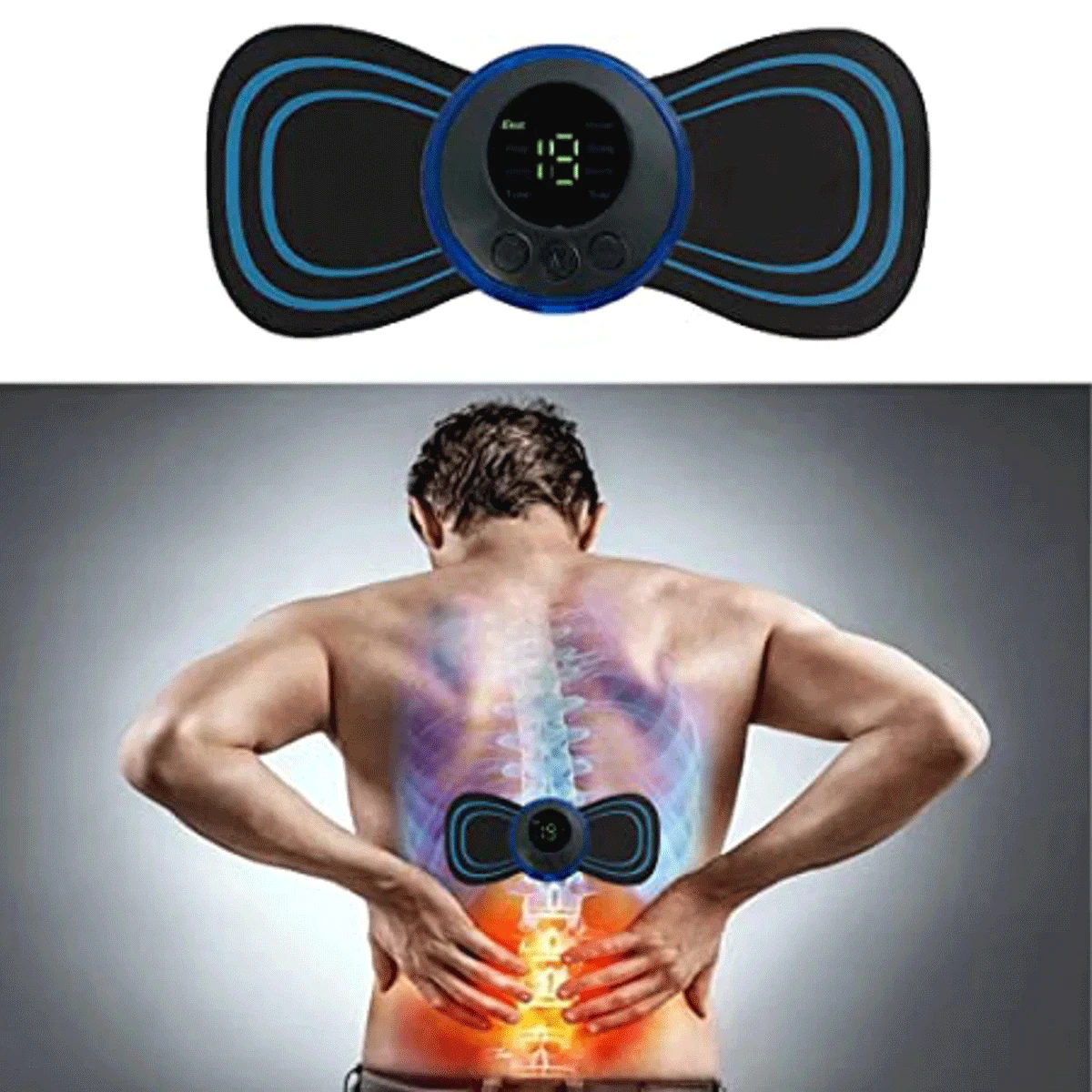 Microcurrent EMS Mini Massage Device, Cordless Portable Cervical Pad for Whole Body, Electric Neck Massager, Bioelectric Acupoints Mat Pain Relief (2 PCS)
