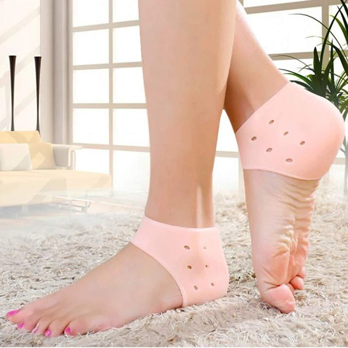 Silicone Heel Guard (১ জোড়া ) Silicone Gel Heel Pad Socks for Pain Relief for Men and Women, Original Gel Heel Protectors Heel Guards Heel Spur Relief Heel Booties & Pads