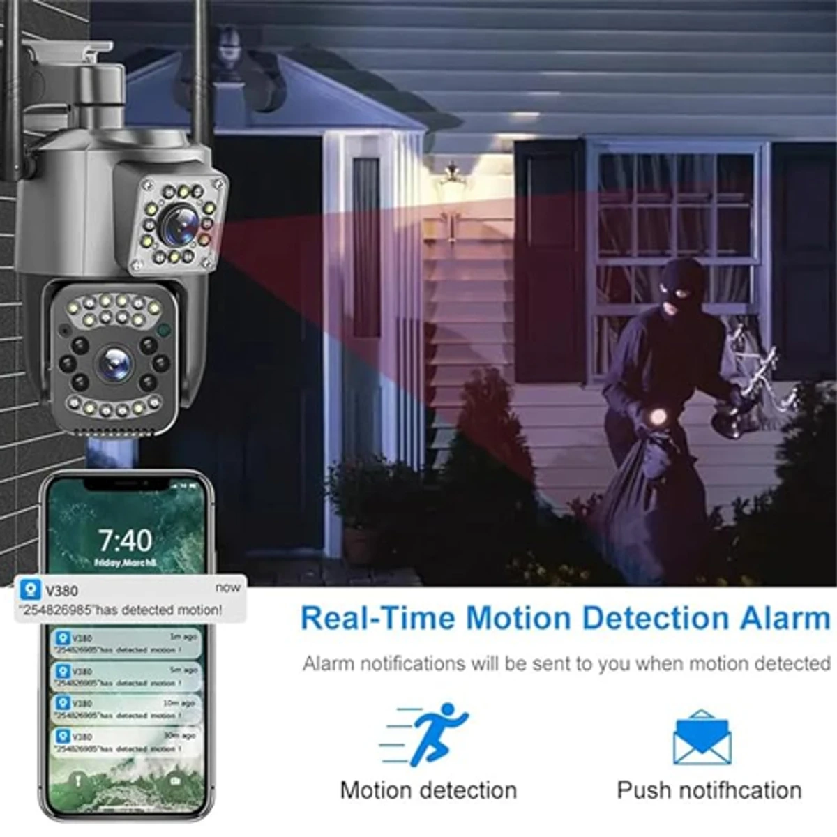 V380 WiFi Dual Lens Security Smart Ip Camera