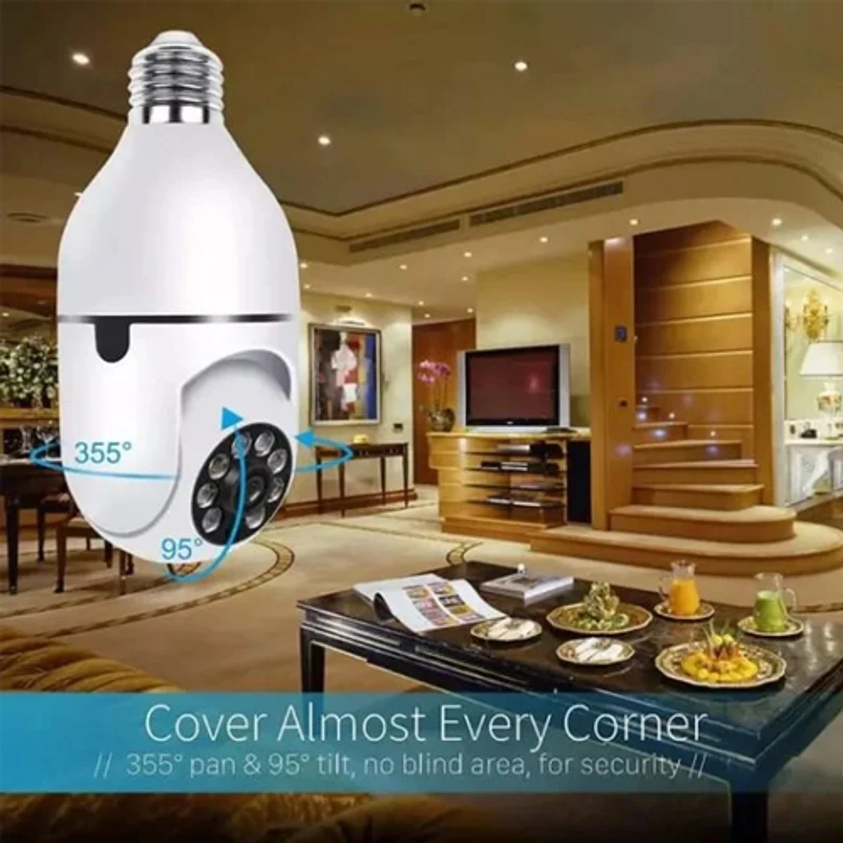 V380 PRO E27 360 Degree 1080P Wireless Home Security IP Camera