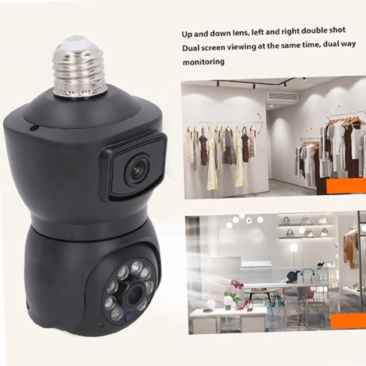 V380 E9 Dual Lens Bulb PTZ IP Camera