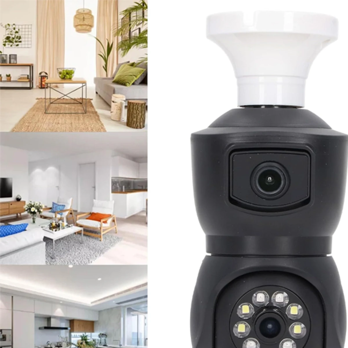 V380 E9 Dual Lens Bulb PTZ IP Camera