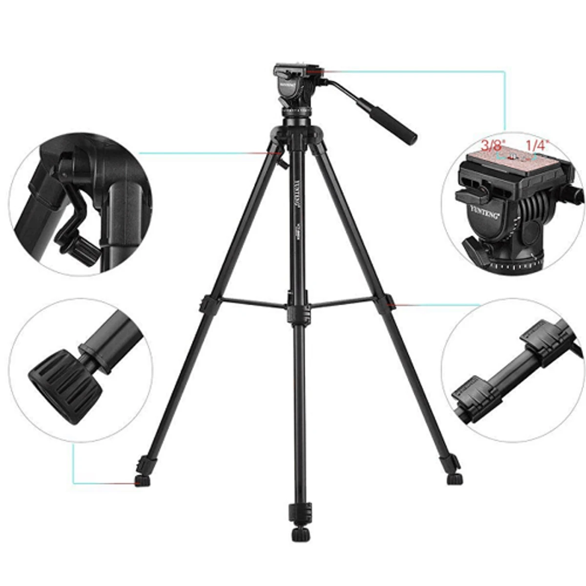 Yunteng VCT880 Tripod For Smartphone & DSLR Camera