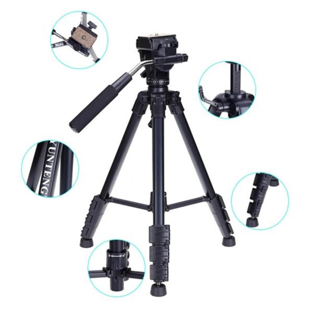 Original VCT-691 Tripod 4-section column leg with quick release locks