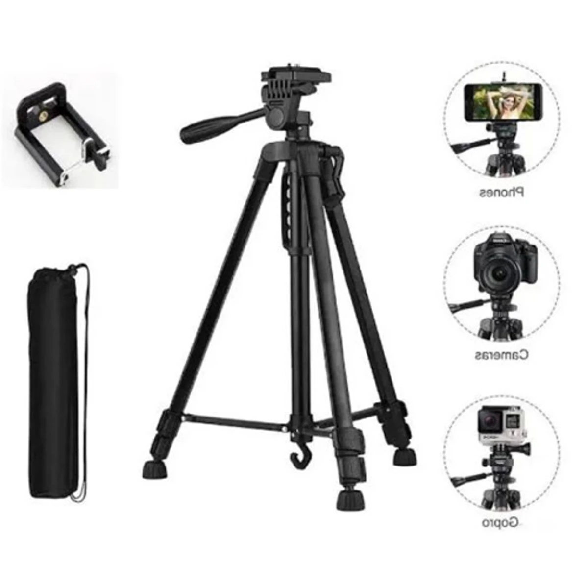 3366 Aluminum Tripod 55-Inch For Mobile And Camera
