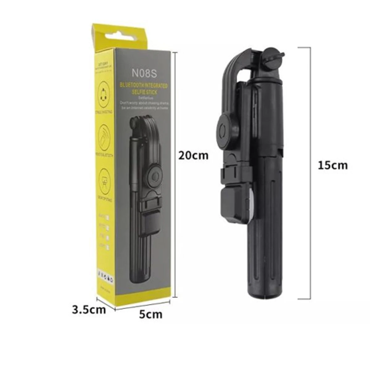 N08S Bluetooth Remote Selfie Stick Tripod With LED