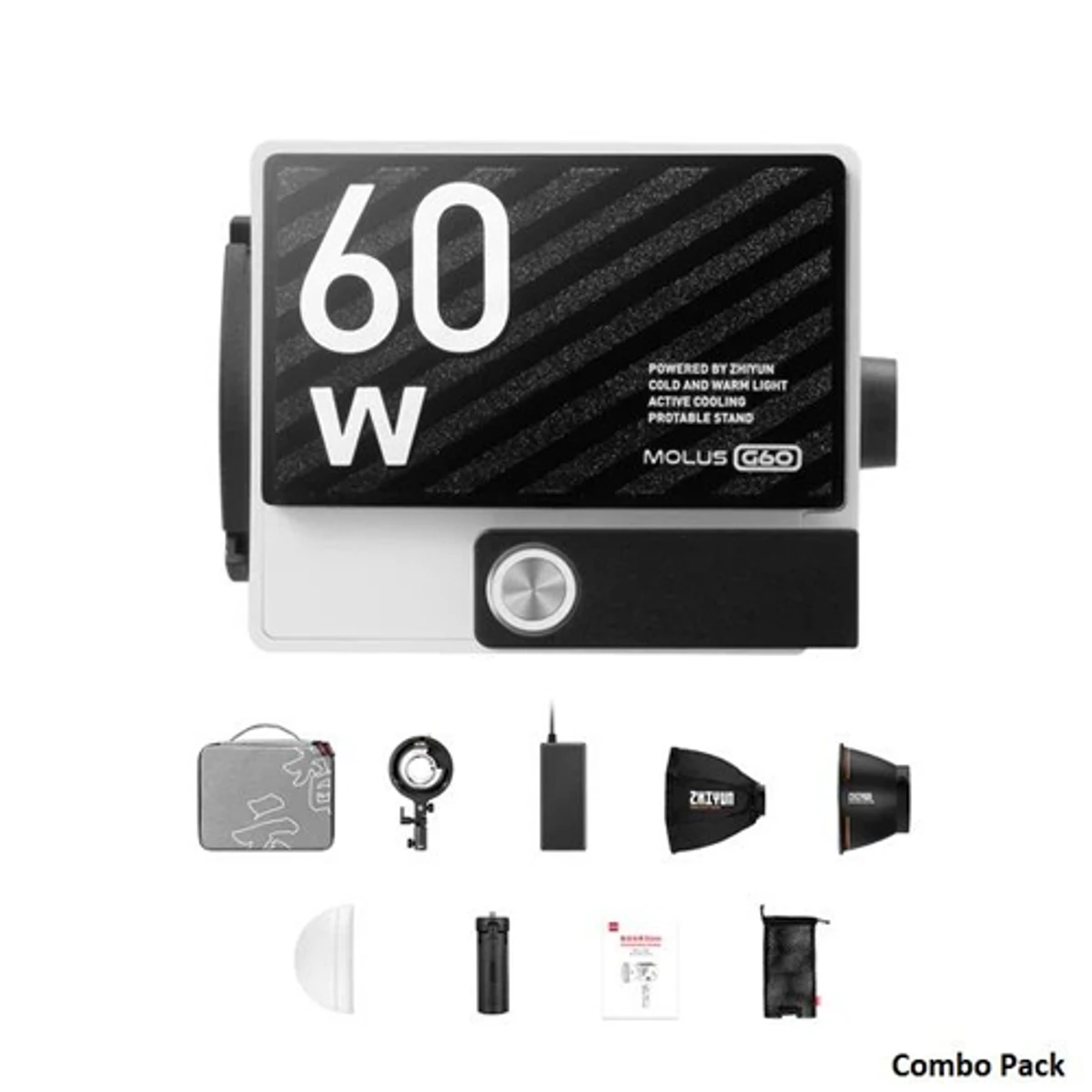 Zhiyun Molus G60 White LED Video Light With Mini Tripod