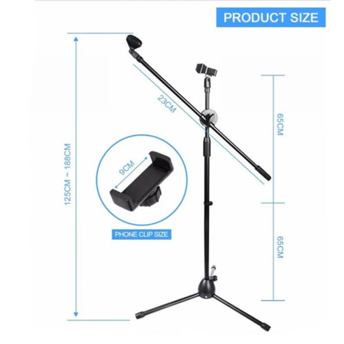 Microphone Stand With Adjustable Two Microphone From Floor To Standing Position (LW-38)