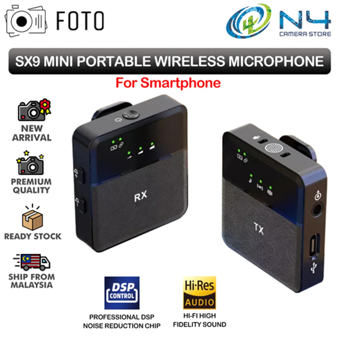 SX9 Wireless Microphone For Type C & 3.5 Interface