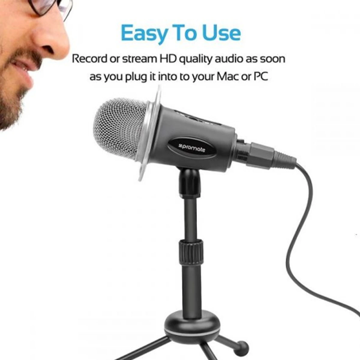 Best Quality Desk Microphones- Professional Condenser Recording Podcast Microphone By Promate