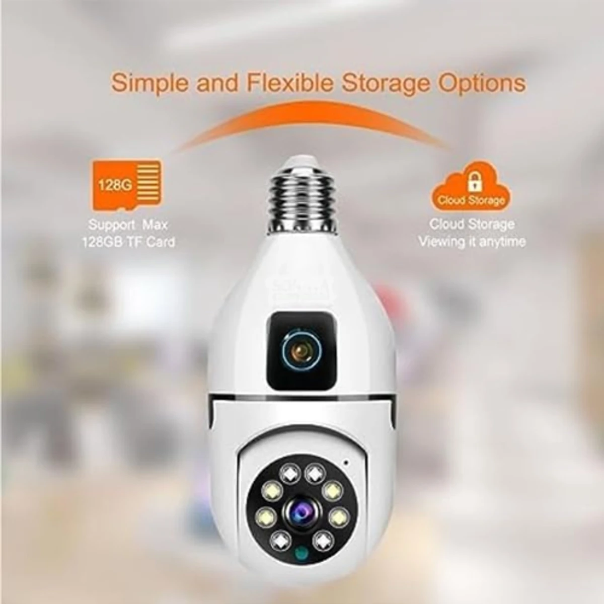 V380 4MP Full HD Night Vision Two Way Audio CCTV 360 Degree Panoramic Wireless WiFi Bulb Camera