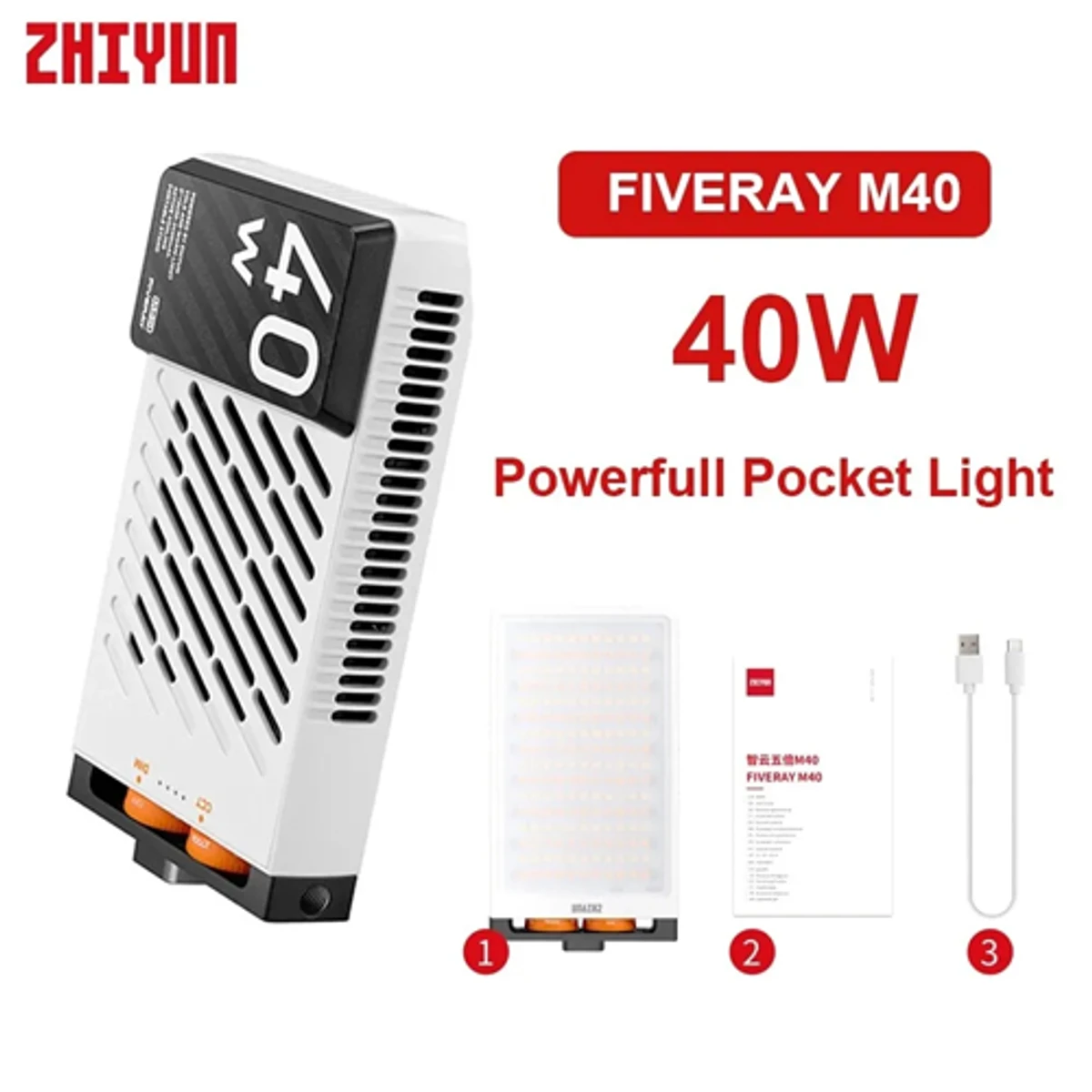 Zhiyun FIVERAY M40 40W Pocket White Mini LED Video Light