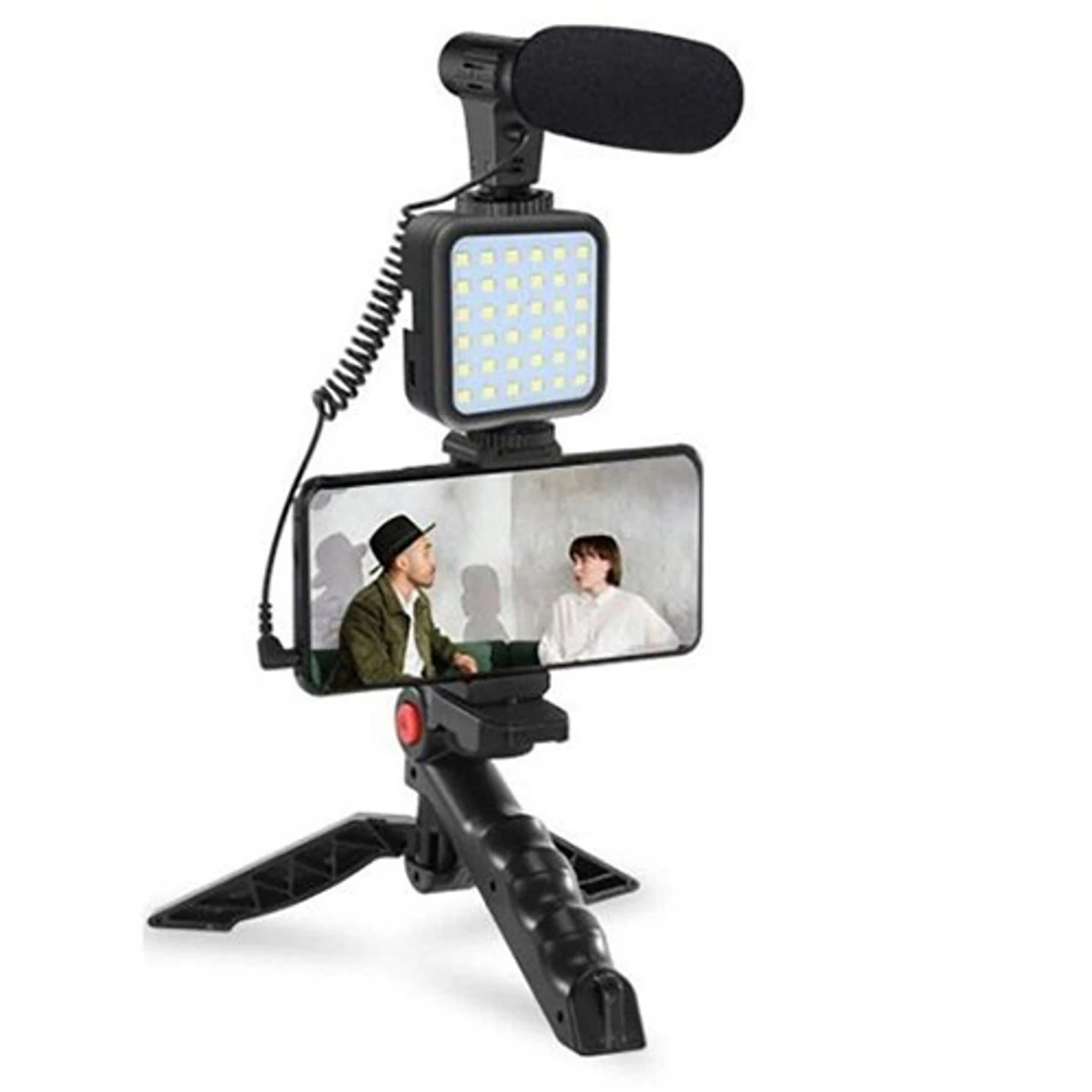 AY-49 Video Vlogger Kits With Microphone & LED Fill Light Mini Tripod