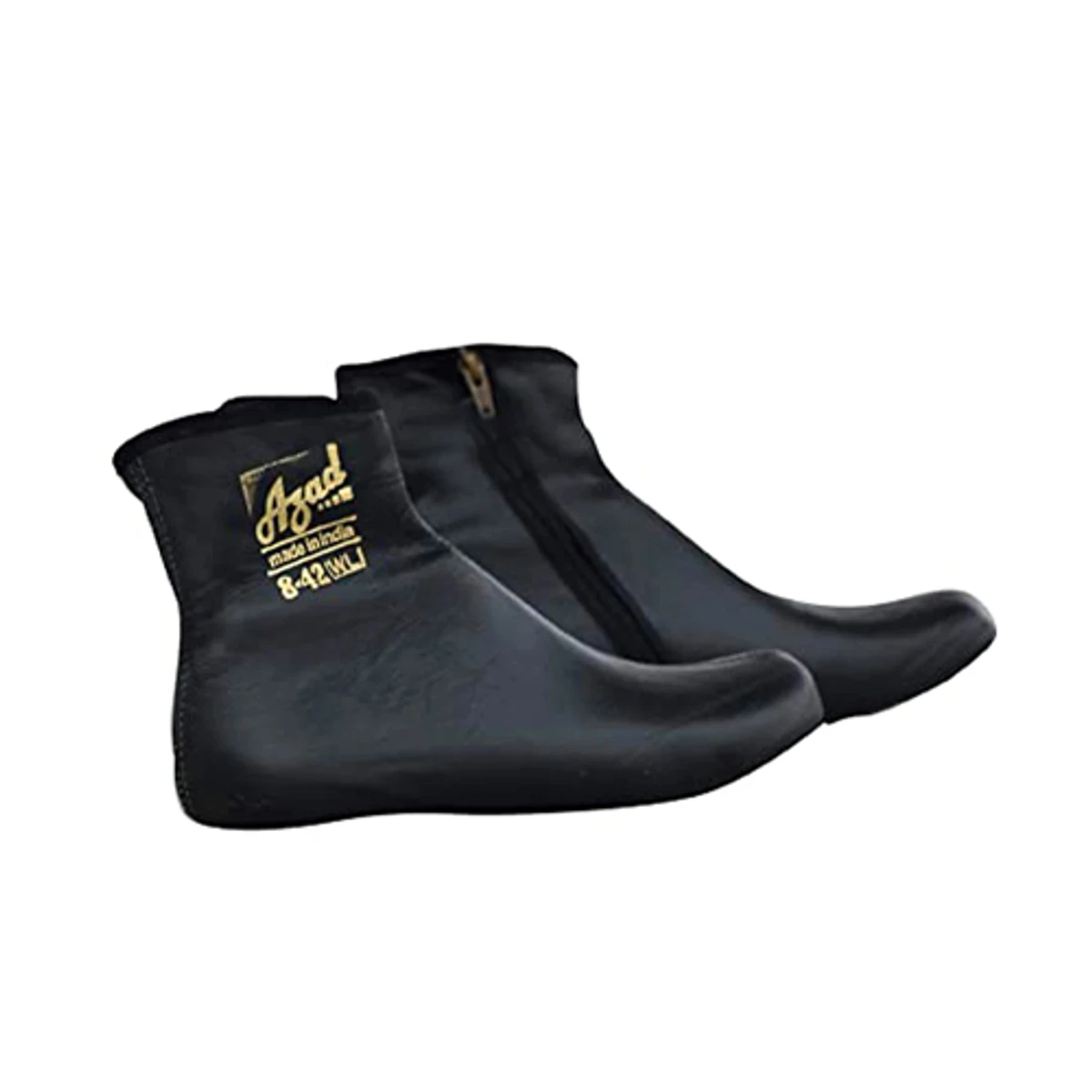 Black Color Pakistani Leather Zipper Socks for Men & Women (100% Leather)