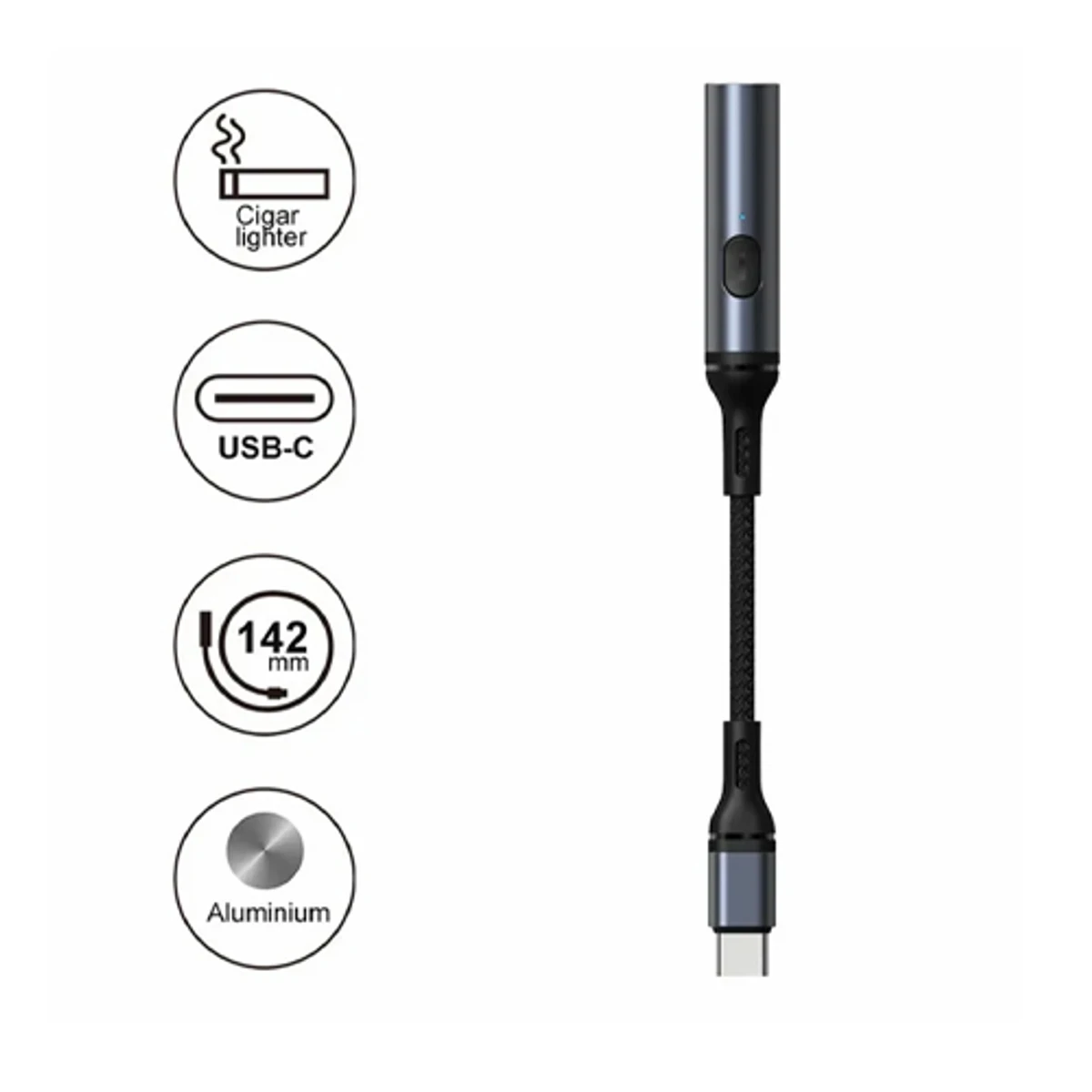 CY USB 3.1 Type C USB-C to Cigarette Lighter Plug Receptacle Cable 20V 100W Auto Interior Accessories