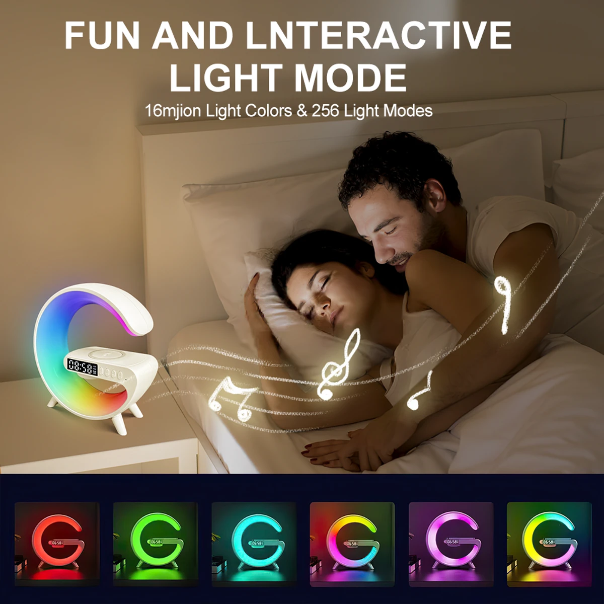 Multifunctional Wireless Charger Alarm Clock Bluetooth Speaker Night Light