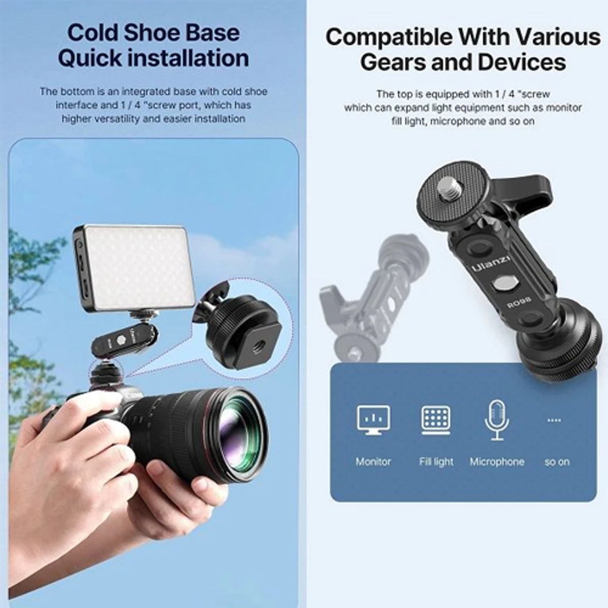 Ulanzi R098 Double Ball Heads With Code Shoe Mount