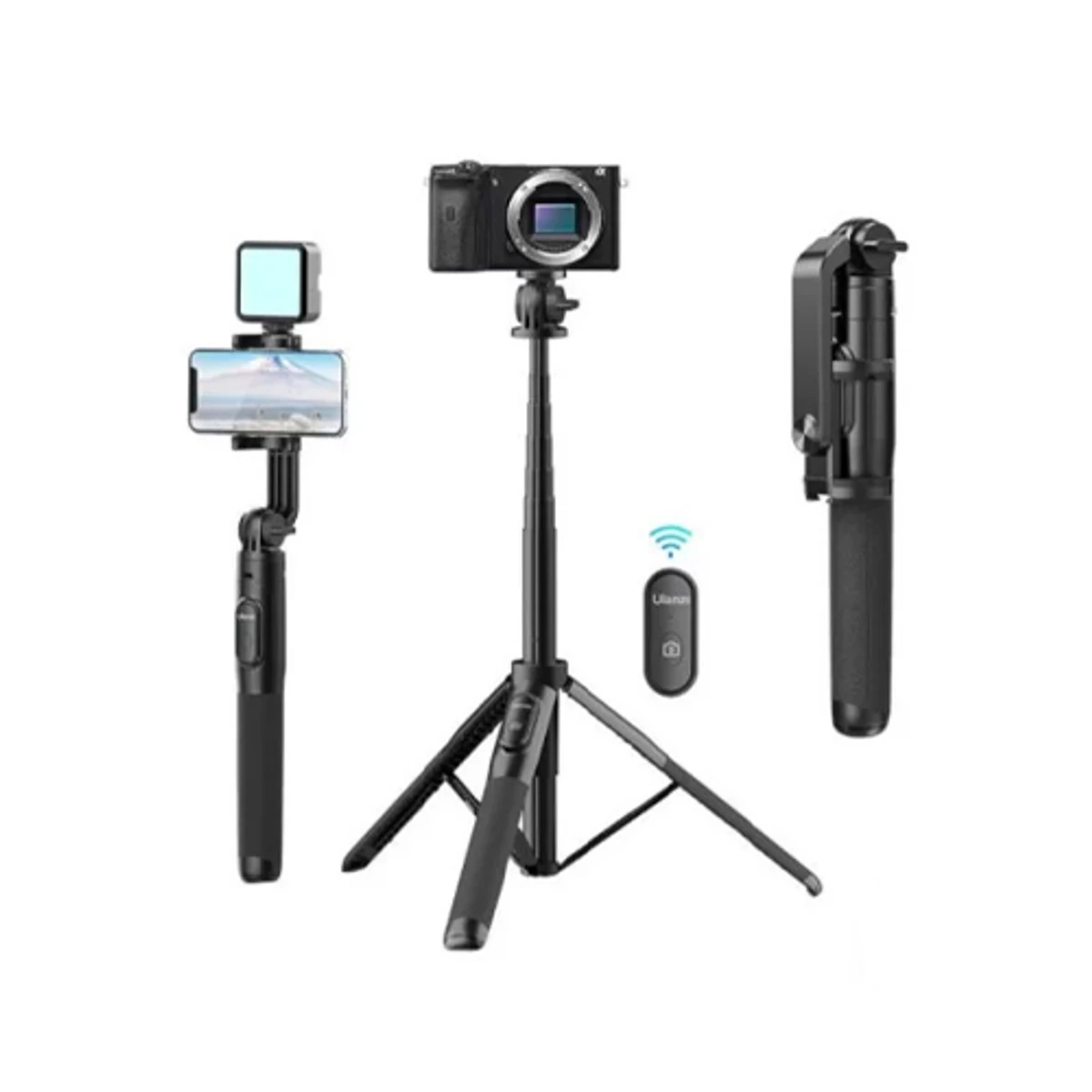 Q07 Bluetooth Selfie Stick With Light And Bluetooth Remote Control