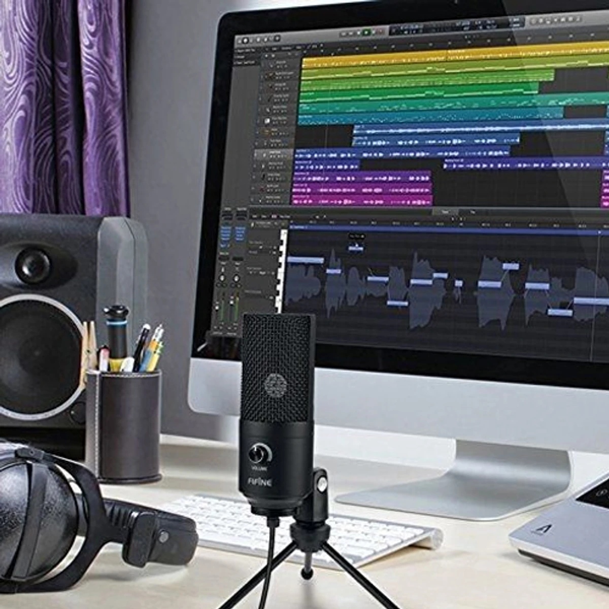 FiFine K669B Microphone- USB Studio Condenser Microphone For YouTube Studio