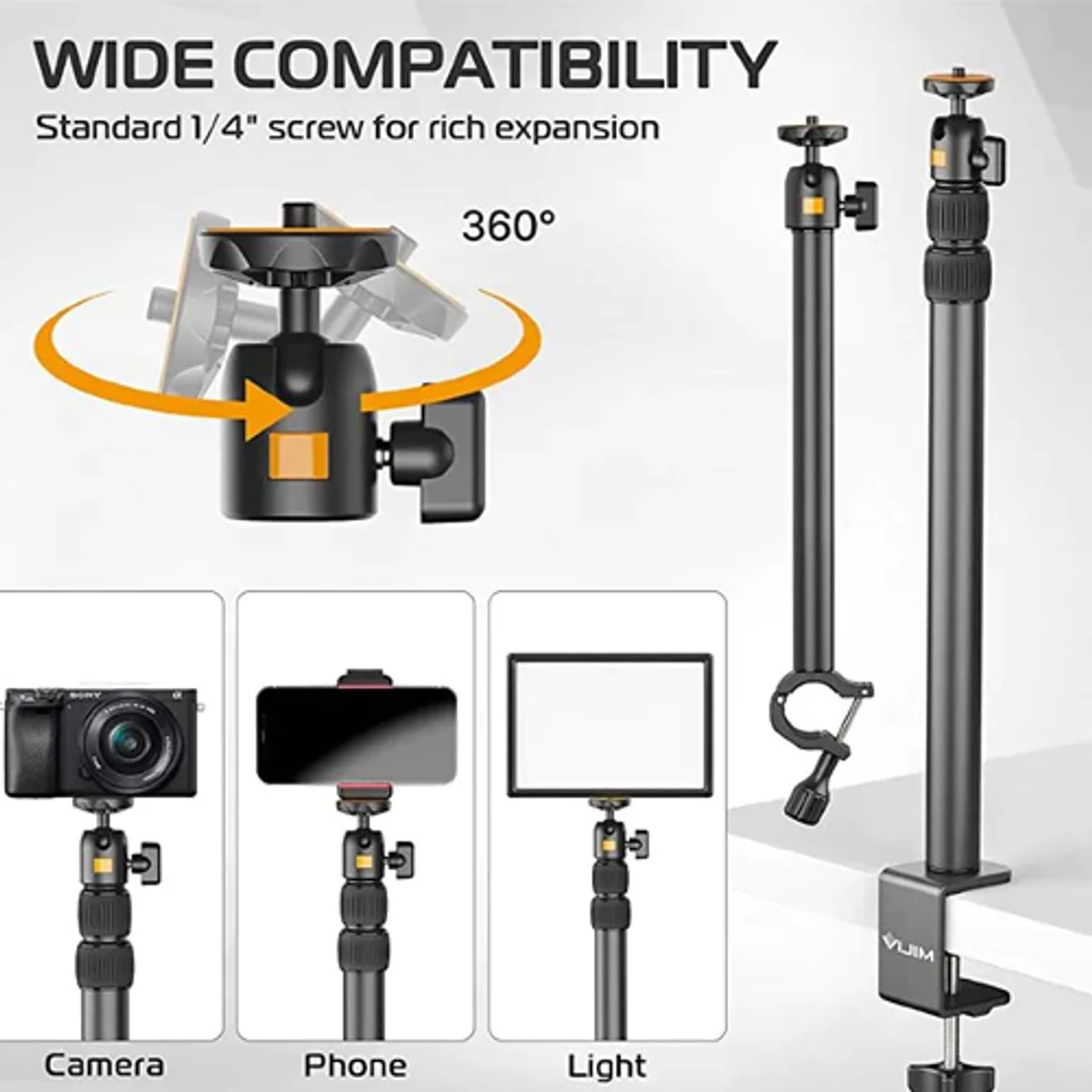 Ulanzi VIJIM-LS02 Camera Desk Mount Stand With Auxiliary Holding Arm