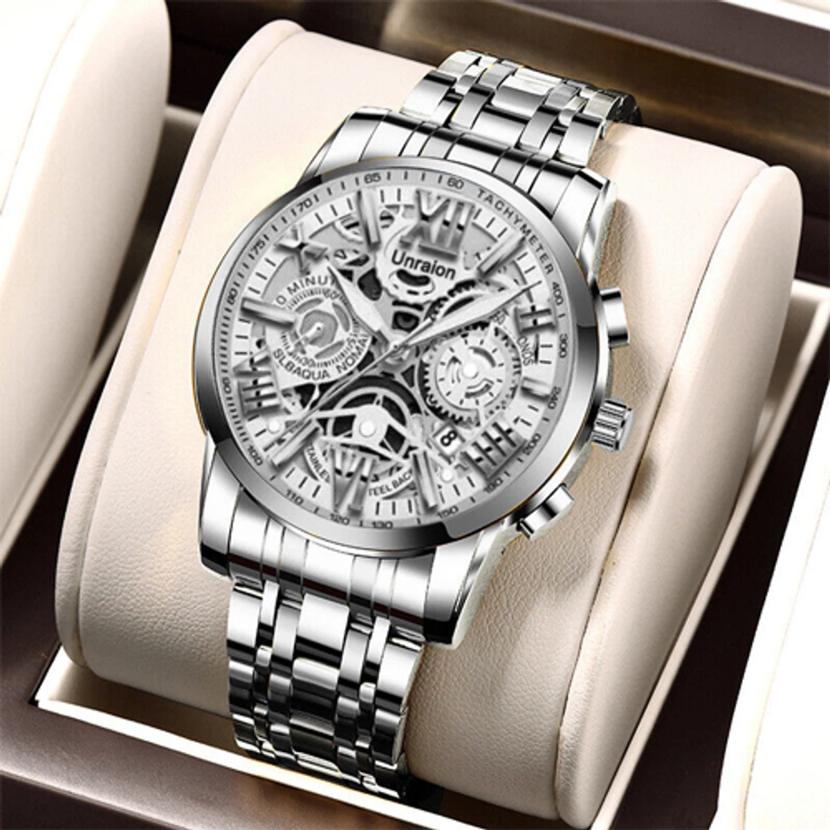 Stainless Steel Men's Quartz Watches (Unraion)