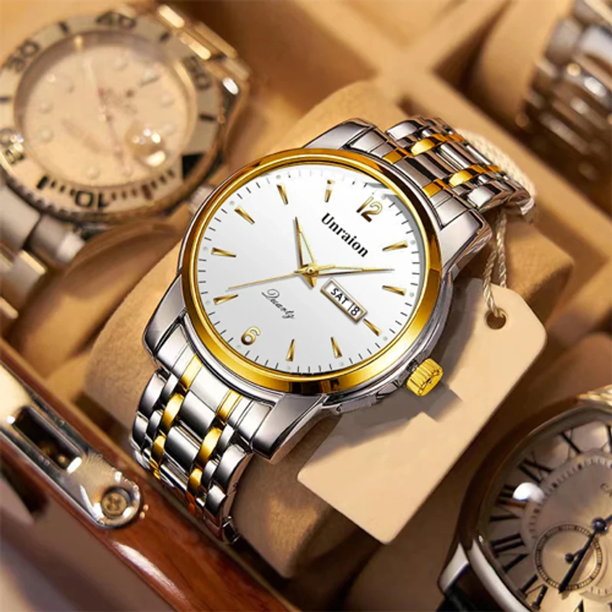 Stainless Steel Men's Quartz Watches (Unraion)
