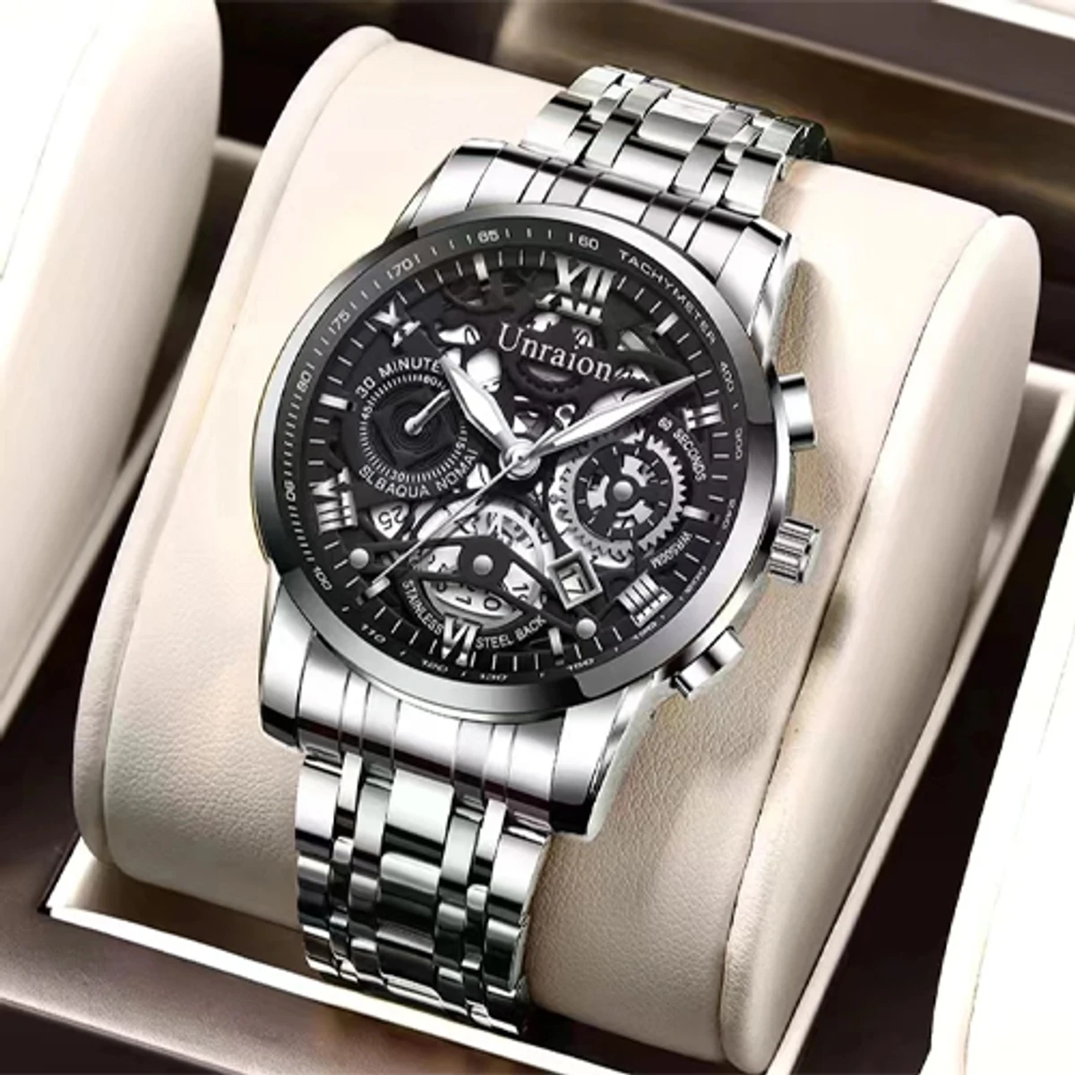 Stainless Steel Men's Quartz Watches (Unraion)