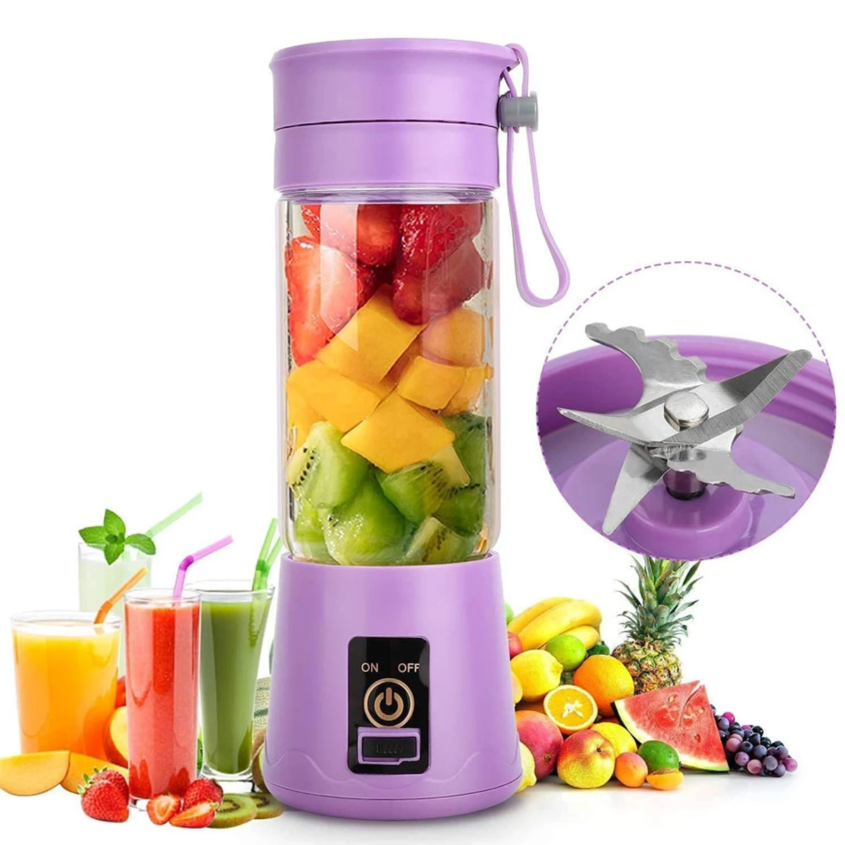 Electric Fruit Juicer ( Portable USB Rechargeable)