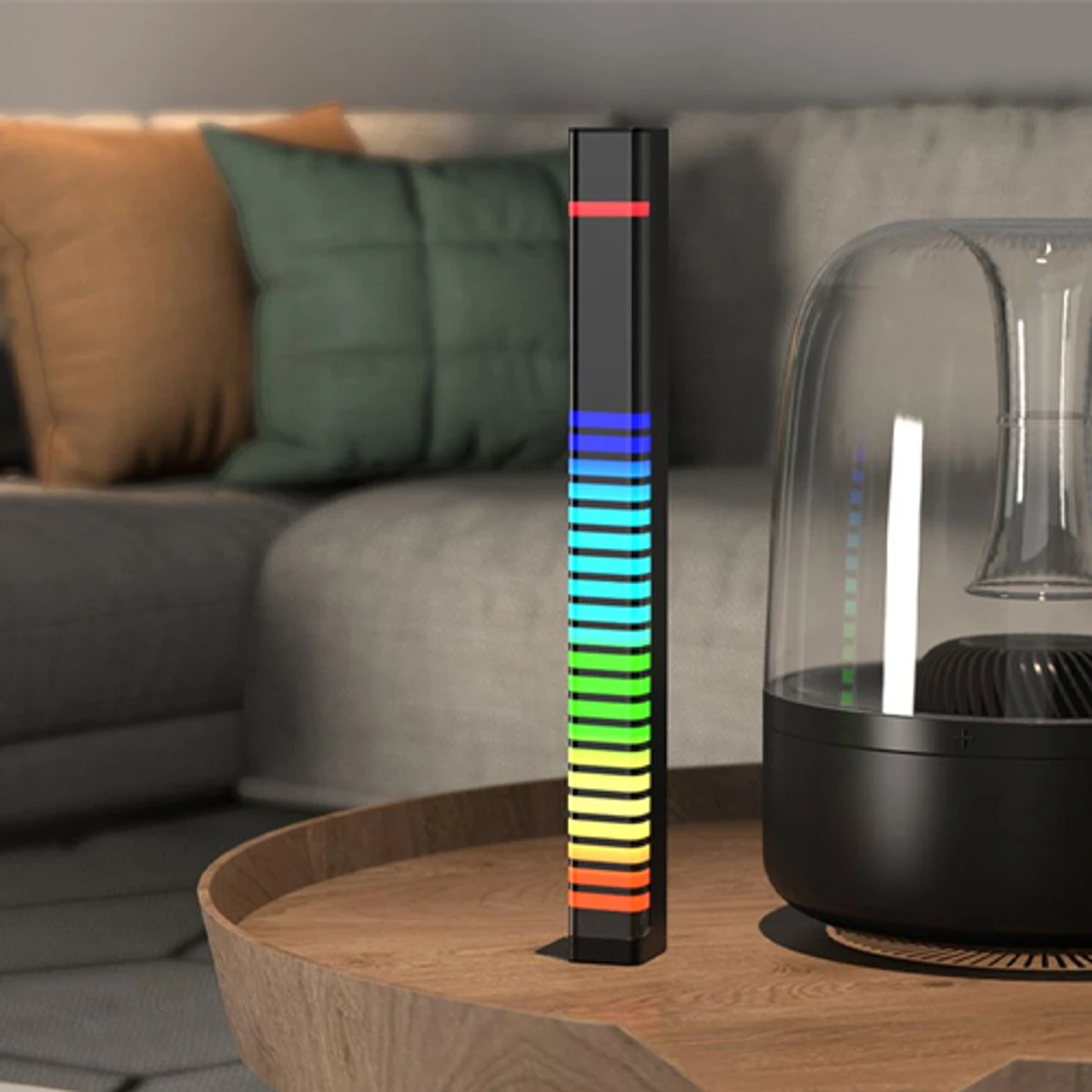 3D RGB APP Control Rechargeable Rhythm Light With Voice-Activated Pickup (D10)