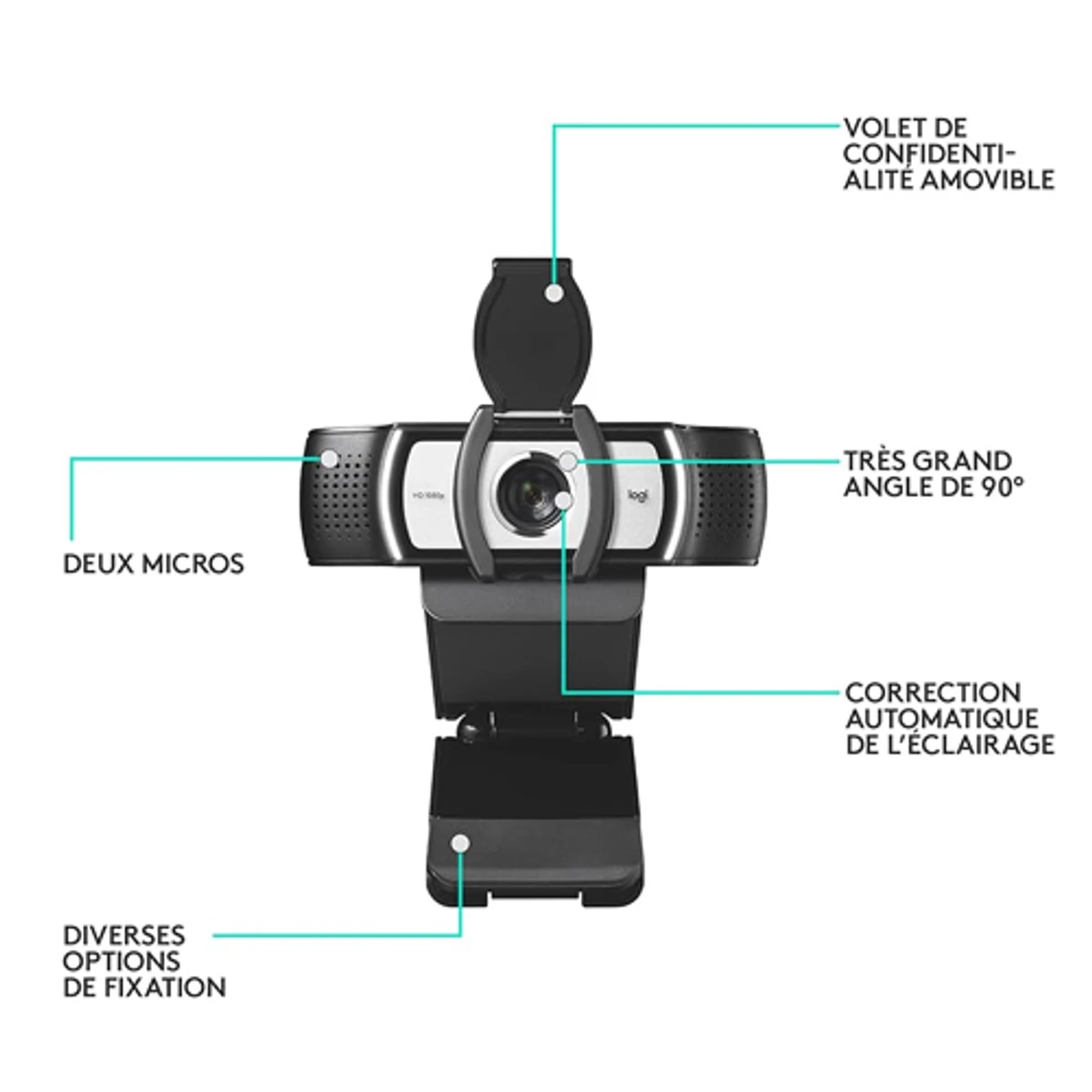 Logitech C930c HD Webcam- Zeiss Lens USB Video Camera 4 Time Digital Zoom Web Cam