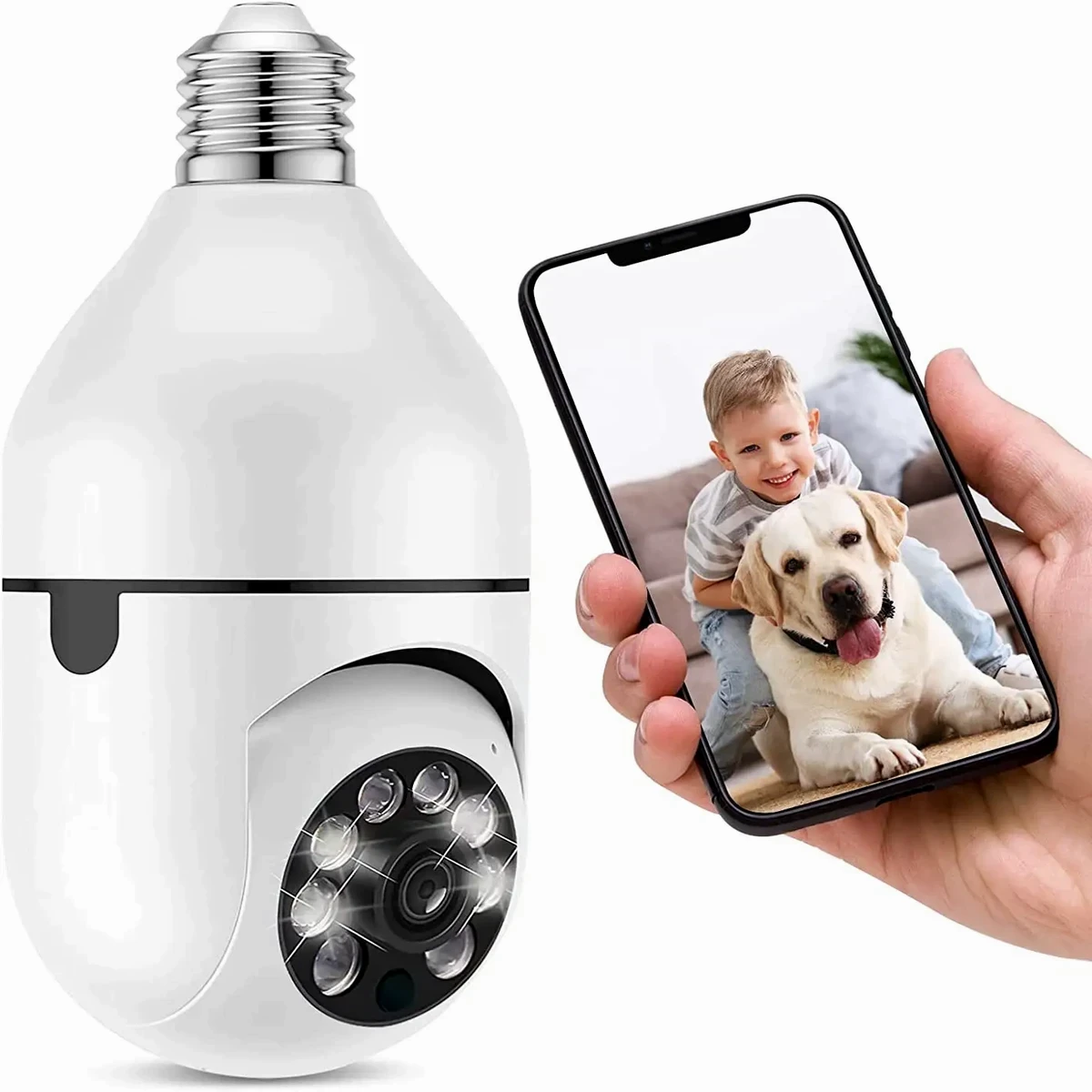 Original V380 bulb system 360° moving WI-FI IP camera (2 year Warranty)