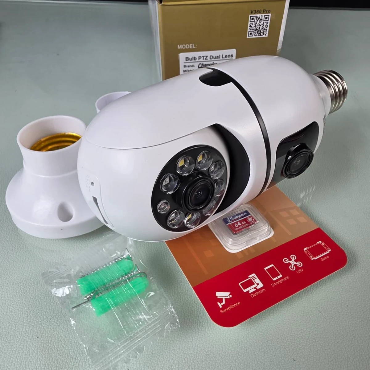 IP Camera Double Lens with 64gb memory card