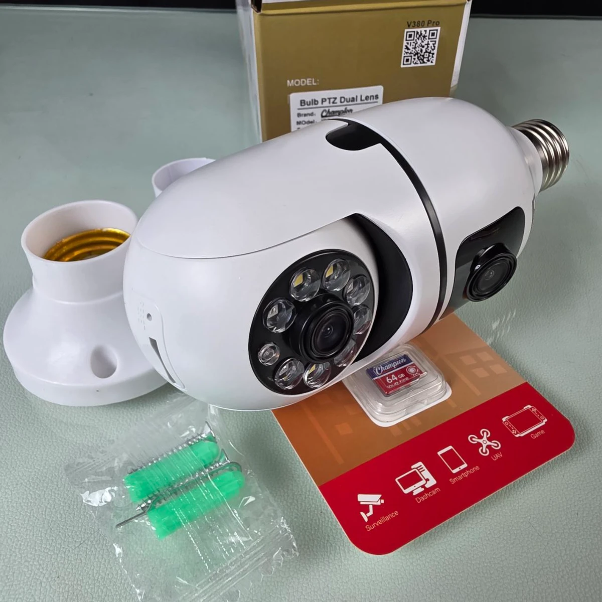 IP Camera Double Lens with 64gb memory card