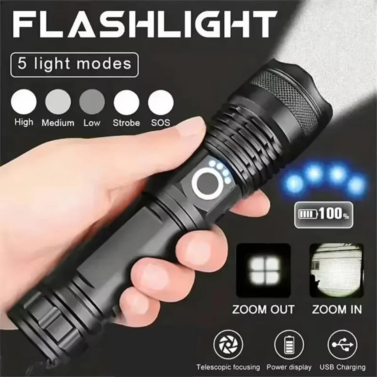 Metal Body super bright led powerful flashlight