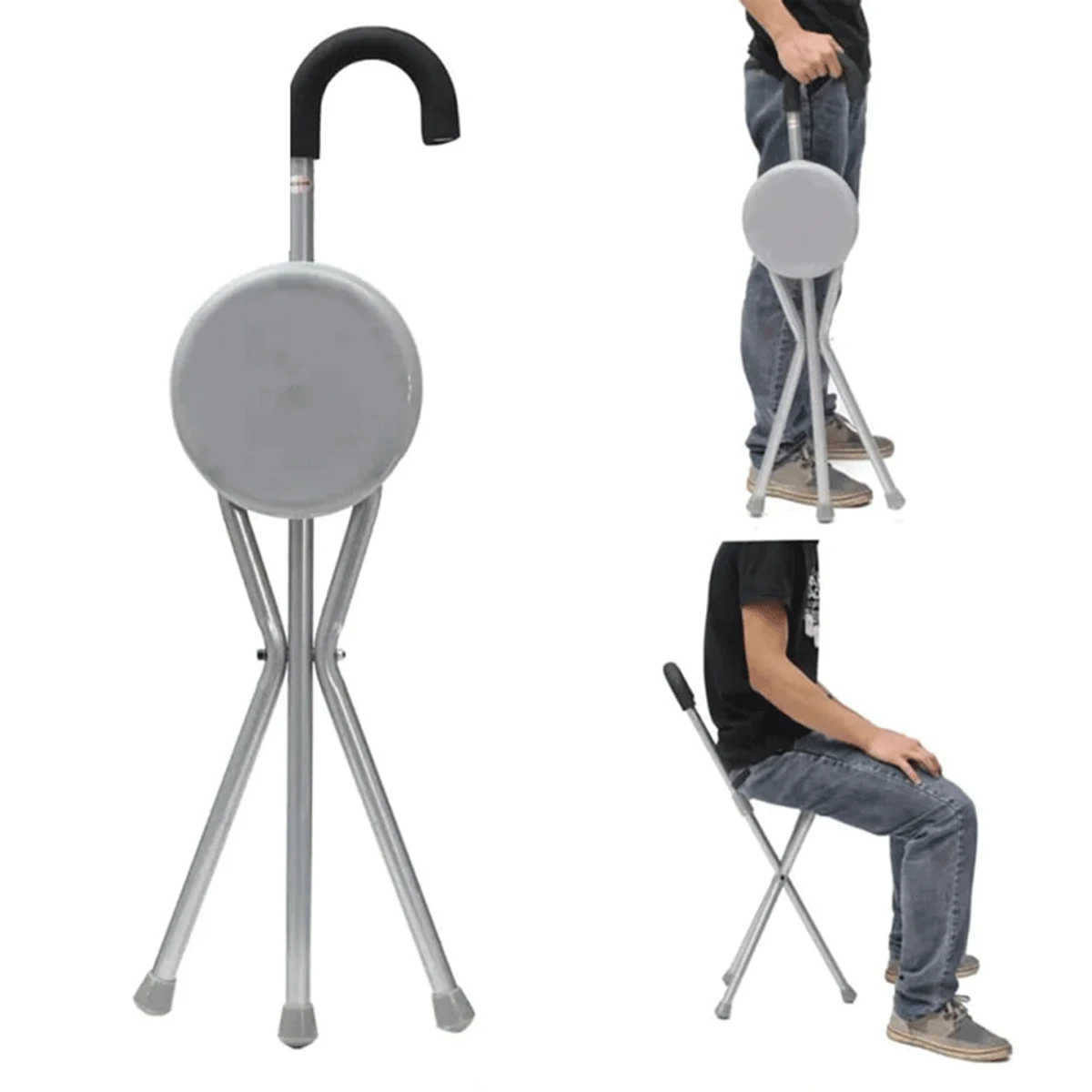 Aluminum Folding Chair seat and walking stick chair