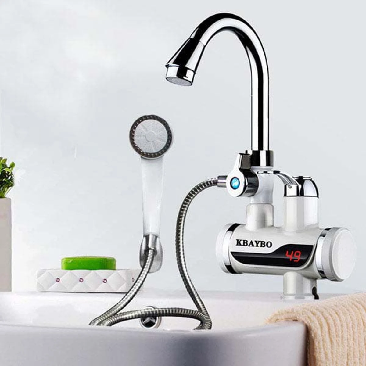 Electric Hot Water Tap With Hand Shower