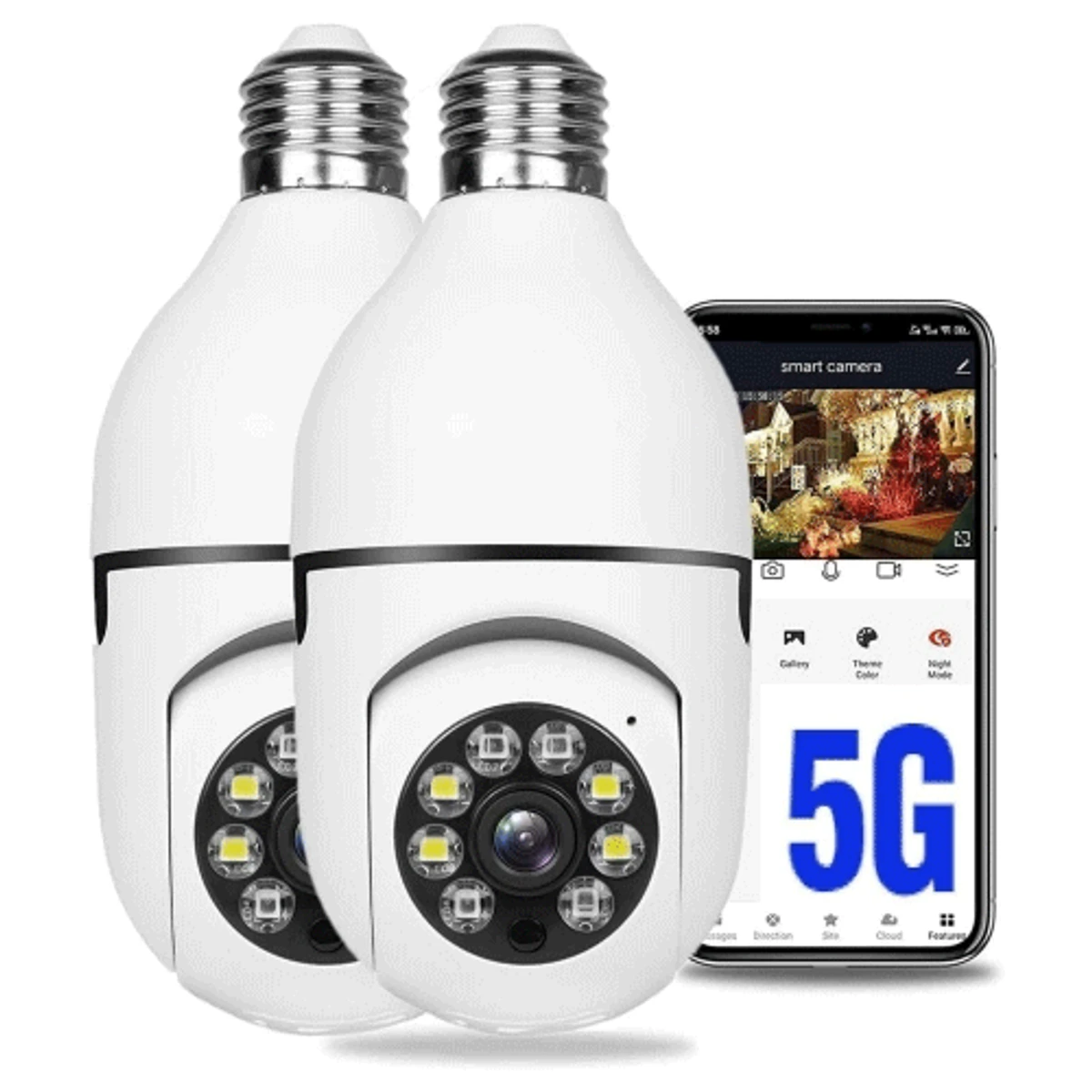 V380 bulb Voice System, Night vision, Sensor light, 360° moving WI-FI IP camera (2 year Warranty)