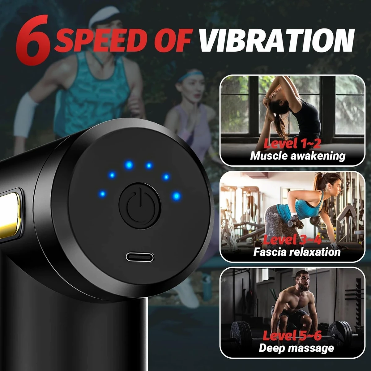 Full Body Gun Massager Rechargeable  (1 year warranty )