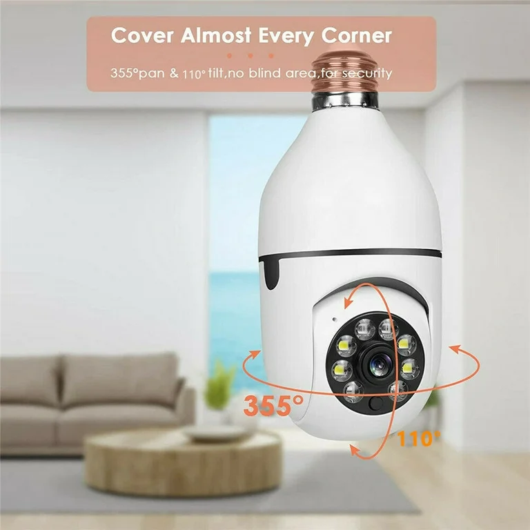 Dual Lens V380 PTZ Bulb IP Night Vision Camera